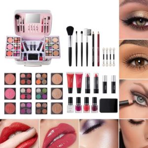 Kit de maquillage de voyage, kits de maquillage pour femmes, kit complet - Pinceau de maquillage Blush Rouge à lèvres Kit complet de maquillage,Kit de maquillage professionnel imperméable, ensemble de (xistreek, neuf)