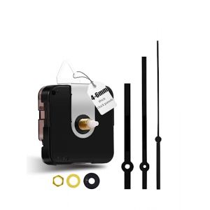 DEEWISH 12888 M&eacute;canisme Horloge Murale Silencieux avec Aiguilles, mecanisme horloge pile, Remplacement DIY salon/pour Horloge Cuisine, Gesamtschaftl&auml;nge 17 mm, (Aiguilles Noires A) (DEEWISH, neuf)