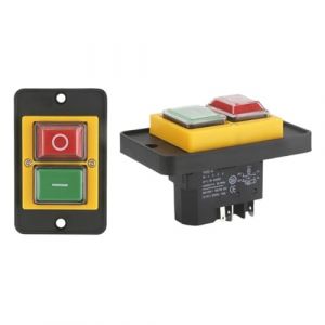 Interrupteur &eacute;lectromagn&eacute;tique YH02-A YH01-A 110V 220V, 1 pi&egrave;ce, bouton poussoir de d&eacute;marrage, grand panneau(4PIN Socket,220V) (Precision Hardware Emporium, neuf)