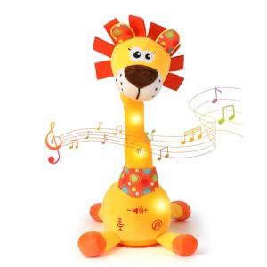 Edencomer Lion Musical Qui Danse, Peluche Parlante et Lumineuse - Jouet Musical Interactif pour B&eacute;b&eacute;, &Eacute;veil &Eacute;ducatif avec Sons et Lumi&egrave;res, Cadeau pour Enfant (Hengli Direct, neuf)