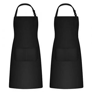 Catime 2 Pièces Tabliers de Cuisine pour Homme Femme, Tablier de Ménage Tabliers Porte-Outils avec 2 Poches pour Barbecue, Tablier Jardinier Adultes Ajustable pour Jardinage (Aminjun, neuf)