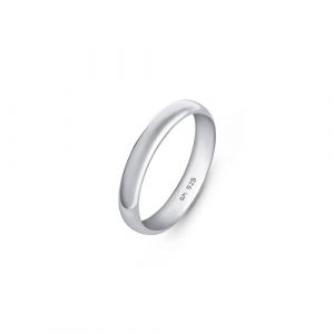 Amberta Alliance en Argent Sterling 925 pour Femme: 3.5 mm - Bague en Argent 925 pour Femme - Taille 48.7 mm (Amberta, neuf)