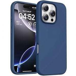 TOCOL Coque pour iPhone 16 Pro, Doublure Douce en Tissu Microfibre, Anti-Choc, Anti-Rayures, Coque en Silicone pour iPhone 16 Pro 6,3 Pouces, Bleu (HATOSHI-EU, neuf)