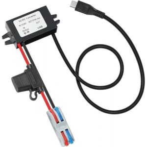 YABOANG convertisseur buck usb micro, convertisseur 12V/24V à 5V 3A 15W Max, convertisseur DC abaisseur 8-32V à 5V avec fusible étanche et bornes de câblage, convertisseur 12v 5v buck réglable (YABOANG, neuf)