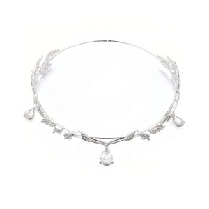 UYRVAPE Couronne Bandeau Cheveux Strass Bandeau de Mariage Avec Perles Strass Cristal Mariage Diad&egrave;me Couronne Diad&egrave;me de Princesse en Strass pour F&eacute;minines, Argent (XU YANG DE DIAN, neuf)