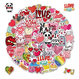 HMCEY 50 Pi&egrave;ces Autocollant Scrapbooking Amour,Book Lover Stickers Saint Valentin,Aesthetic Autocollant Ordinateur Portable,D&eacute;coratifs Autocollants Telephone,Journaling Stickers Valise pour Bricolage (EASYFLOW TRADE LTD, neuf)