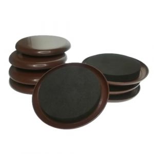 dijiusidy Patins de en plastique pour meubles : facilitent le d&eacute;placement de meubles lourds sur des surfaces molles. Patins r&eacute;utilisables et r&eacute;sistants, Brun Rond, 8 cm (biunety, neuf)