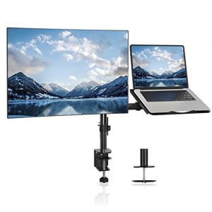 suptek Bras de Moniteur avec Plateau pour Ordinateur Portable,Bras Ecran PC Support VESA Enti&egrave;rement R&eacute;glable pour &eacute;cran LCD LED de 13 &agrave; 27 Pouces et Ordinateur Portable jusqu'&agrave; 17 Pouces MD6432TP004 (zhiercheng-eu, neuf)