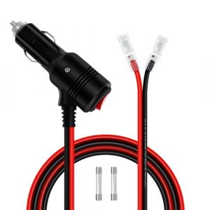 HuaLiSiJi Adaptateur Male Allume Cigare Adaptateur Prise Male Allume Cigare 12V avec Interrupteur 14AWG 20A pour Moto, Voiture, Bateau, Chargeur Solaire ﻿ (2m) (HuaLiSiJi, neuf)