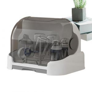 Boîte De Rangement Pour Biberons - Étendoir À Biberon Avec Couvercle - Sèche Biberons Avec Bac À Eau Amovible, Porte-biberon Etendoir À Biberons, Tétines, Tasses, Accessoires Bébés Pour Maison,Voyages (Manolyee, neuf)