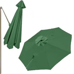 QSPNVFB 300cm Rond Auvent De Parasol D&eacute;port&eacute; 8 Baleines Toile De Rechange Pour Parasol De Piscine Jardin, Couverture De Rechange Pour Parapluie D&eacute;port&eacute;(Dark green,Single top-3m(10ft)) (Xiaoying's Store, neuf)