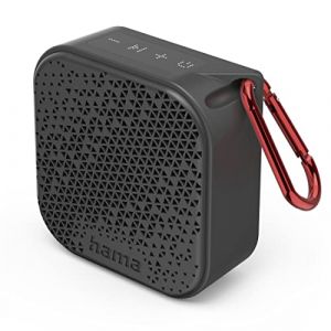 Hama Enceinte Bluetooth Pocket 3.0" (Mini Enceinte sans Fil Portable L&eacute;g&egrave;re, Basses intenses, Style Tendance, &Eacute;tanche Eau et Poussi&egrave;re IP67, Autonomie 14h, USB-C, Prise Jack, 3.5W) Noir (Dealon, neuf)