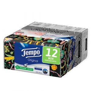 Tempo Mouchoirs Box Original &ndash; 4 voiles, 12 paquets de 80 mouchoirs en 4 graphiques assortis, 960 mouchoirs (CorpoeCapelli, neuf)