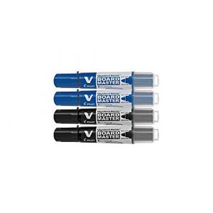 Pilot V-Board Master Medium Lot de 4 (Bleu-2, Noir-2) (Home Supplies Direct, neuf)