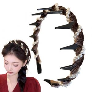 Bandeau de perle des filles, dent de bandeau de perle - Coiffe d'onde | Perle Teeth Bandband Girls Hairband Band non gliss&eacute;e Heatwear Hair Hoop For Party Supplies (Jessiton, neuf)