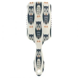 Brosse &agrave; cheveux avec coussin d'air - Gris et noir - Hibou - Pour cheveux &eacute;pais et d&eacute;m&ecirc;lants antistatiques (DEJESJ, neuf)