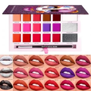 Ensemble de palette de brillance à lèvres combinaison à 18 couleurs, palette de rouge à lèvres palette de gloss à lèvres maquillage à lèvres à lèvres palette de lèvres palette de lèvres Palette de rou (xoyou, neuf)