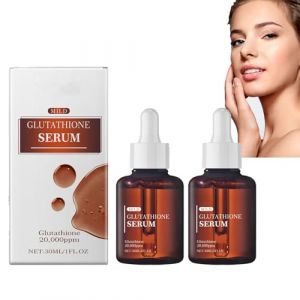 Le sérum de glutathion avec 20 000 pppm de glutathion, de niacinamide et d'acide hyaluronique améliore l'élasticité cutanée, la tache foncée corrigeant le sérum du visage, hydratant profond. (2pcs) (henanluoyi, neuf)