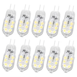 Ampoule LED G4, 10 Pièces DC 12 V G4 Ampoule LED à Double Broche, Ampoule LED à intensité Variable, Ampoule G4 LED 80 à 300 LM, Coque Transparente, Luminaires sous Comptoir (Luoyuuk, neuf)