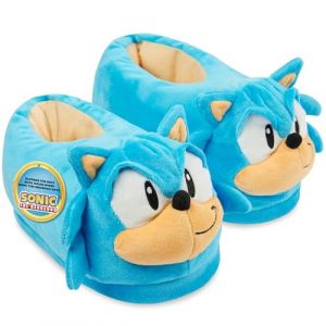 Get Trend Sonic 3D Chaussons Enfant Gar&ccedil;on, Peluche Pantoufle Chauds Maison Semelle Antid&eacute;rapante, Cosy Cadeau Gamer (31/32 EU, Bleu Clair Sonic) (Get Trend., neuf)