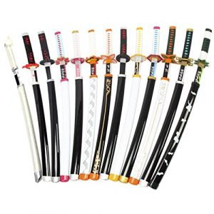 IXIM Epee en Demon Slayer Katana 104cm/41in Samurai Ninja Wooden Sword Arme pour KamadoTanjiro Sabre, Enfants Replique Epee Sabre Lame en Bois Cosplay (Color : Demon Slayer P) (wining, neuf)