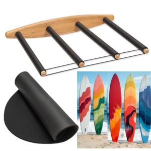 JUTSTJUKO - Support mural pour planche de surf - 4 bras (3 à 4 planches) - Bois dur et mousse - Rangement pour surf et wakeboard (weixian+, neuf)