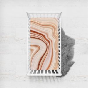 Treer 3D Drap Housse pour Lit B&eacute;b&eacute; en Polyester Doux Respirant, Drap Housse Nacelle B&eacute;b&eacute; Couffin et Berceaux Prot&egrave;ge Matelas Compatible (65x95cm,sables mouvants caf&eacute;) (Treer, neuf)