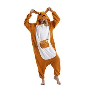 Hstyle Unisexe Adulte Onesie Anime Kigurumi Costume Cosplay Animaux Pyjama &Agrave; Capuche V&ecirc;tements De Nuit Kangourou S (Rhh-commerce, neuf)