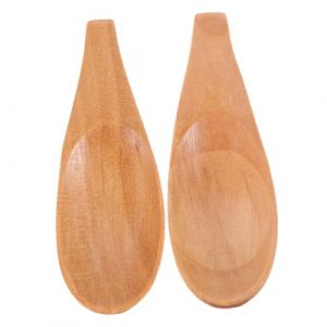 LOLIPPYY 2 Pièces Masque Cuillère Petite Cuillère Cuillères à Thé Cuillère à Café Pour Café Moulu Cuillère à Épices Cuillère à Mesurer De Cuisine Petites Cuillères à Sel Light Brown En Bois (altituyse, neuf)