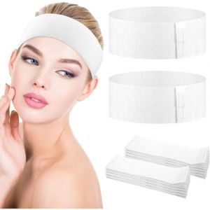 NINFEIQI Lot de 20 bandeaux jetables pour le visage, &eacute;lastiques non tiss&eacute;s, doux pour soins de la peau avec ruban magique r&eacute;glable pour esth&eacute;ticienne, salon d'esth&eacute;ticienne (demaosheng keji, neuf)