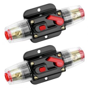 QWORK&reg; 2 pi&egrave;ces 60A auto disjoncteur, avec commutateur manuel de r&eacute;initialisation de fusible pour interrupteur st&eacute;r&eacute;o de protection de voiture (shavinglikes, neuf)