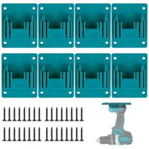 Luckwaii Support Outils Mural pour Makita 18V, 8 Pièces Support Machine Makita avec 32 Vis, Porte Outils Mural Support Perceuse pour Makita Perceuse sans Fil de Machine Atelier Stockage (Cyan Bleu) (jianhangxiaodian, neuf)