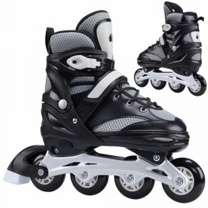 Navaris Paire de Roller - Patins à roulettes en Ligne Tailles Ajustables - Patins avec Roues alignées pour Filles garçons Hommes et Femmes (SX-Commerce, neuf)