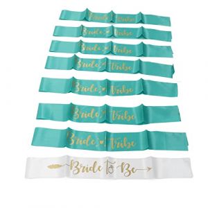 Phefop Ensemble de Ceinture de Chaussures de Mariage - 8pcs Gold Bridemaaid pour Couples de Mariage, Matériau en Polyester Durable (Blanc vert) (Geiyuar, neuf)