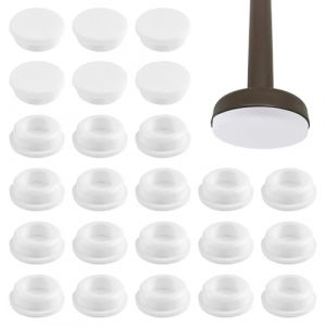 UFURMATE Lot de 24 patins pour pieds de chaise de patio en fer forg&eacute;, patins ronds pour meubles d'ext&eacute;rieur, patins en silicone anti-rayures pour prot&eacute;ger les sols (32 mm, blanc) (UFURMATE FR, neuf)