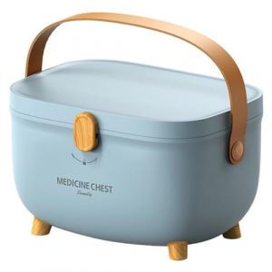 Chililon Boite a pharmacie, Boite medicaments rangement Multifonctionnelle, 2 niveaux rangement medicament maison, pour la maison l'ext&eacute;rieur (Bleu) (Chililon, neuf)