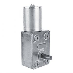 DC 12V Moteur Électrique de Réduction Réversible à Couple Élevé Boîte de Vitesses Motoréducteur à Engrenage à Vis sans Fin 5RPM/6RPM/20RPM/40RPM/62RPM(5RPM) (Simangy, neuf)