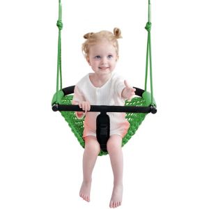 Nets Tribe Balançoire 2 en 1 pour tout-petits, siège à bascule pour enfants avec cordes réglables, kit de balançoire de jeu de corde robuste pour enfants, intérieur et extérieur, jardin, produit de (NetsTribe, neuf)