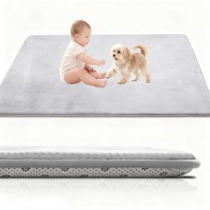 Stqyeiw Tapis Bebe Epais, Tapis de Jeu Bebe Velours Corail, 3cm Epais Tapis de Jeu Ramper avec Mousse M&eacute;moire pour Chambre 90 x 200 cm Parc Enfants, la Chambre du b&eacute;b&eacute;, Salon Gris Argent (ZHANG SHANG MAO, neuf)