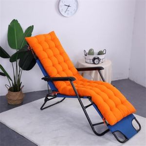 Highdi Coussin de Chaise Longue Jardin Exterieur, Coussin Bain de Soleil, Couleur Unie Matelas Transat Pliable épais avec Sangles antidérapantes pour Terrasse Plage (Orange,53x180cm) (Highdi, neuf)