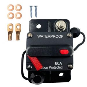 SPTSSWET Disjoncteur de voiture 12 V-48 V - Protection &eacute;tanche - R&eacute;initialisation de l'alimentation commutable - Fusible thermique pour voiture, bateau, syst&egrave;me onduleur solaire - Protection contre (SPTSSWET, neuf)