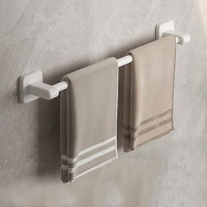 Lkw Ogechi 40 cm Barres Porte-Serviettes Aluminium Support de Serviettes, Porte-Serviettes Bar Supports de Salle de Bain, Porte Serviette Mural sans Percage pour Salle de Bain Cuisine Maison (Blanc) (LCAWEI, neuf)