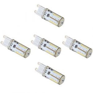 5 x G9 base 57 SMD 3014 LED G9 Ampoule Lampe 4 W AC/DC 12 V/10-20 V blanc froid &eacute;quivalent &agrave; 30 W Ampoule halog&egrave;ne de rechange 360 Angle de faisceau (Welsun Electronic, neuf)