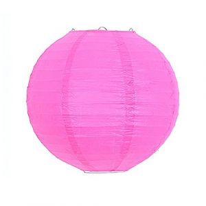 Lanternes en papier &agrave; suspendre, abat-jour rond en papier, lanternes d&eacute;coratives avec ligne de suspension pour d&eacute;coration de mariage (rose rouge, 20 cm) (GUANZHINING, neuf)