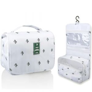 GGUFAY Trousse de Toilette Voyage, Trousse de Toilette Femme, Trousse de Toilette a Suspendre, Trousse Maquillage Femme avec Poign&eacute;e, pour Voyage, Affaires, Fitness, Camping(cactus) (Rfervgauk, neuf)