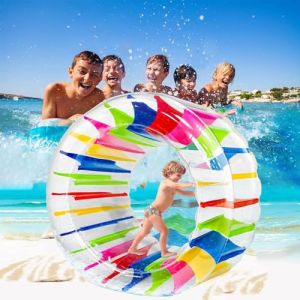 Gonflable Flotteur Roue à Eau, Jouet De Piscine Rouleau à Eau Gonflable, Enfant Trampoline Jouet Flotteur à Rouleaux Géants Extérieur Piscine, 120cmx60cm (SLfengduan, neuf)