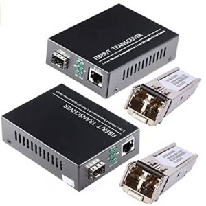 SFP+LC MM Dual Core A Pair de 1,25 G/s Bidi Gigabit Multimode Convertisseur multim&eacute;dia avec 2 modules &eacute;metteurs-r&eacute;cepteurs Bidi SFP LC Dual Core Inclus, SMF RJ45 vers SFP jusqu'&agrave; 550 m (GESD Pleasure, neuf)