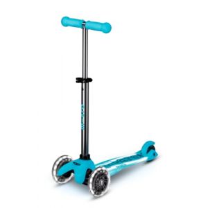 Micro | Trottinette Mini Deluxe Glow LED | Trottinette 3 Roues | Roues Lumineuses | L'équilibre et Motricité | 2-5 Ans | Glacier Aqua (Micro Mobility France, neuf)