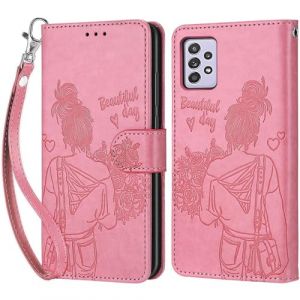KENHONER Coque pour Samsung Galaxy A52 4G / 5G, Housse Etui Portefeuille Cuir Multifonction, Fermeture Magn&eacute;tique &agrave; Clapet Anti-Choc Compatible avec Coque Samsung Galaxy A52s 5G Book - Rose (KENHONER, neuf)