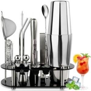 FoiiLiio Kit Complet pour Cocktails,Lot de 16 Boston shakers &agrave; Cocktail en Acier Inoxydable,Shaker Cocktail 750ML,Shaker Professionnel,Professionnel kit pour Barman,kit Cocktail Shaker et Accessoires (AVOGERS, neuf)